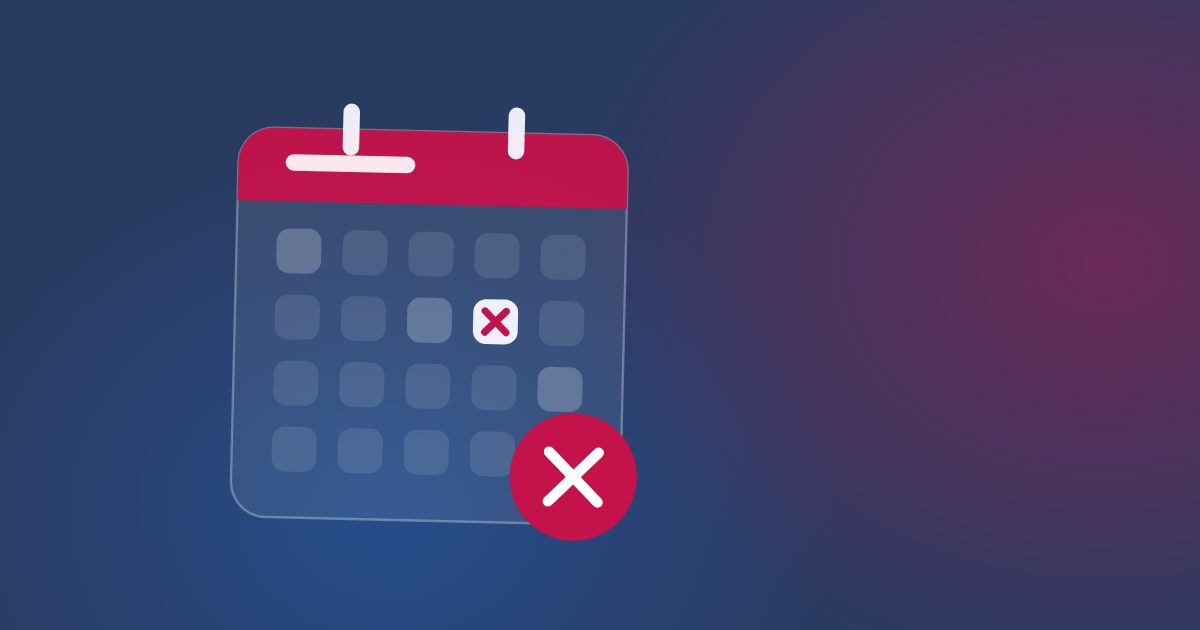 Abstract MyCastingFile cover with a calendar and envelope shapes for an article about cancelling a booking